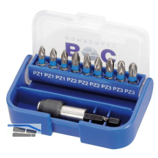 BOHRCRAFT Bit Satz Pozidriv mit Bithalter 10-teilig Box farbliche Kennzeichnung