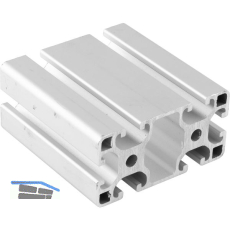 Aluminium Nutprofil ISP Nut 8 L81 leicht 80 x 40 mm 6 Nuten