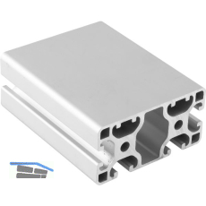 Aluminium Nutprofil ISP Nut 8 L83 leicht 80 x 40 mm 4 Nuten