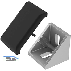 FATH Zinkwinkel 30 x 30 mm pulverbeschichtet alufarbig inkl. Abdeckkappe Nut 6