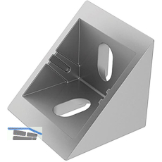 FATH Zinkwinkel 40 x 40 mm pulverbeschichtet alufarbig flach Nut 8