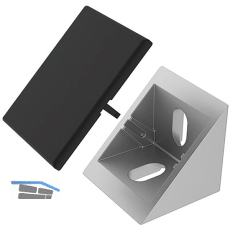 FATH Zinkwinkel 40 mm pulverbeschichtet alufarbig inkl. Abdeckkappe Nut 8