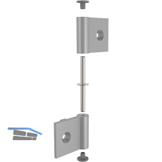 FATH Aluminium-Scharnier leicht 43 x 43 mm Nut 8