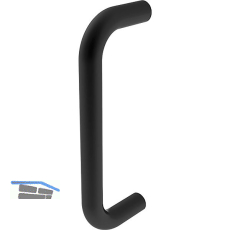 FATH Handgriff Aluminium gerade 200 mm schwarz