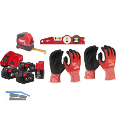 MILWAUKEE Akku-Starterset Power Combo Pro 18 Volt / 12 Volt mit 4 Akkus
