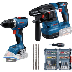 BOSCH Akku-Set GSR + GBH + Bit-Bohrerset 18 Volt