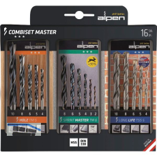 ALPEN Bohrer-Kombiset Holz/Stein/Metall 16-teilig