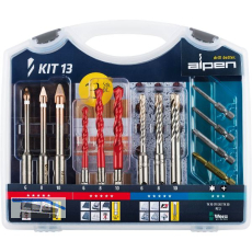 ALPEN Bohr-Schraubset KIT 13 Inhalt 9 Bohrer, 4 Bits