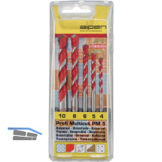 ALPEN HM-Universalbohrer-Satz Profi Multicut Bohrer � 4-10 mm 5-teilig