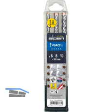 ALPEN HM-Hammerbohrer SDS-Plus Satz FORCE X Box 3-teilig