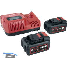 FLEX Akku-Starterset 55 R 18 Volt / 2x 5,0 Ah Akkus und Ladeger�t