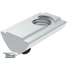 FATH Nutenstein Nut 8 einschwenkbar mit F�hrungssteg und Federkugel M8 Schwarz