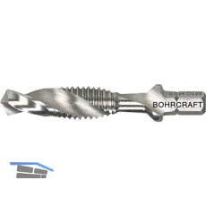 BOHRCRAFT Maschinen-Kombi-Gewindebohrer HSS G M8 SPLIT POINT 1/4" 6-kant Schaft