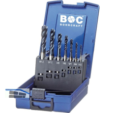 BOHRCRAFT Maschinengewindebohrer-Satz M3-M12 HSS-E TIN 40� RSP 7-teilig