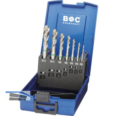 BOHRCRAFT Maschinengewindebohrer-Satz M3-M12 HSS-E Gr�nring 35� RSP 7-teilig