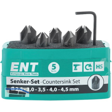 ENT Kegelsenker-Satz HSS-G 90 Grad � 2,5 / 3 / 3,5 / 4 / 4,5 mm 5-teilig