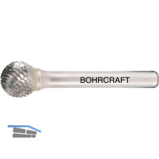 BOHRCRAFT HM-Fr�sstift Form D Kugel Kopf � 12 mm L�nge 10 mm Zahnung Z3-X