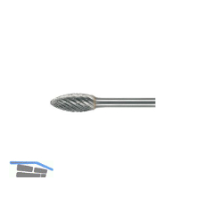 LUKAS HM-Fr�sstift Form H Flamme Kopf � 8 mm L�nge 20 mm Zahnung 7