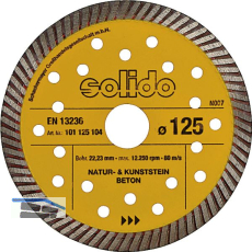 SOLIDO Diamant Trennscheibe 125 x 2.2 mm Beton Stein Baustellenmaterial