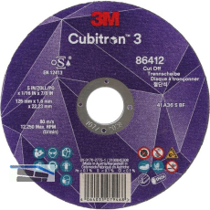 3M Trennscheibe Cubitron3 gerade Form 125 x 1,0 x 22,23 mm Inox/Stahl