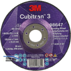 3M Schruppscheibe Cubitron3 125 x 7 x 22,23 mm Inox/Stahl