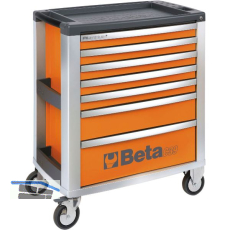 BETA Werkzeugwagen C39O Aluminium orange 800 x 500 x 971 mm 7 Schubladen