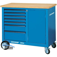 GEDORE Rollwerkbank 1504 1100 x 550 x 985 mm 7 Schubladen und Schraubstock