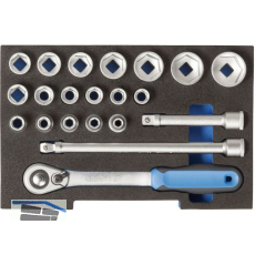 GEDORE Steckschl�ssel-Satz 1100 CT1-19 1/2" vierkant m. Umschaltknarre 21-teilig