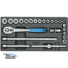 GEDORE Steckschl�ssel-Sortiment 3/8" 1500 ES-30 in 1/3 ES-Modul 24-teilig