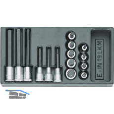 GEDORE Satz Schraubendrehereins�tze 1/2" 1500 ES-IN19LKM in 1/3 ES-Modul 15-tlg.