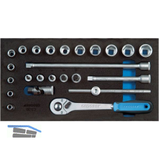 GEDORE Steckschl�ssel-Sortiment 3/8" 1500 CT1-30 in 1/3 CT-Modul 24-teilig