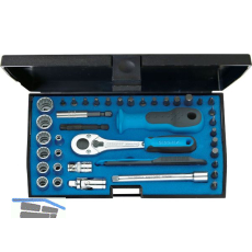 GEDORE Steckschl�ssel-Satz D20TMU-10 1/4"vierkant mit Umschaltknarre 40-teilig