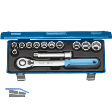 GEDORE Steckschl�ssel-Satz 19 KMU-20 1/2"vierkant mit Umschaltknarre 13-teilig