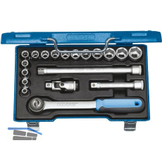 GEDORE Steckschl�ssel-Satz 19JMU-3 1/2"vierkant mit Umschaltknarre 19-teilig