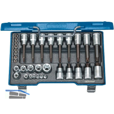 GEDORE Steckschl�ssel-Satz 19TX 20 1/2"u. 1/4"vierkant Torx� 34-teilig