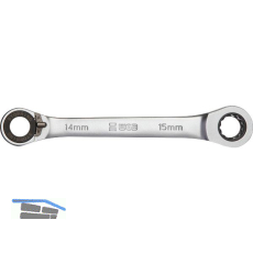 WGB Doppel-Ringratschenschl�ssel gekr�pft SW 17 x 19 mm