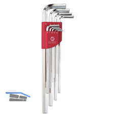 HAFU Sechskant Stiftschl�ssel-Satz extra lang ISO2936 im Clip Gr. 1,5-10mm 9-tlg