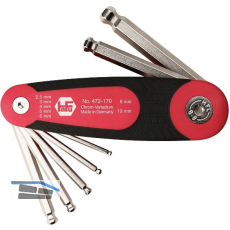 HAFU Sechskant Stiftschl�ssel mit Kugelkopf im Klapphalter Serie 472 7-teilig