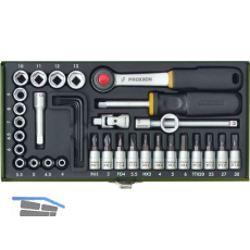 PROXXON Steckschl�ssel-Satz 1/4"vierkant mit Umschaltknarre 36-teilig