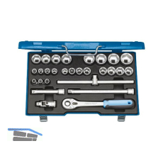 GEDORE Steckschl�ssel-Satz 19 VMU-10 1/2"vierkant mit Umschaltknarre 28-teilig