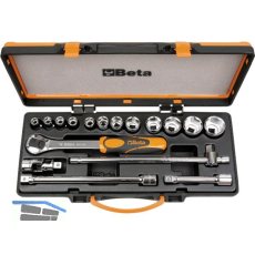 BETA Steckschl�ssel-Satz 920A/C12X 1/2"vierkant mit Umschaltknarre 17-teilig