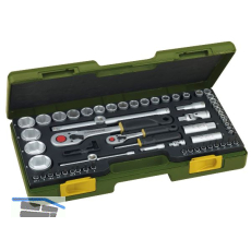 PROXXON Steckschl�ssel-Satz 1/4"+1/2"vierkant mit Umschaltknarre 65-teilig
