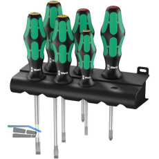 WERA Schraubendreher-Satz 334/6+Rack Schlitz/Phillips 6-teilig