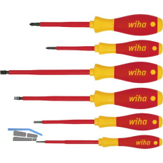 WIHA E-Schraubendreher Set SoftFinisch Schlitz/Phillips 6-teilig
