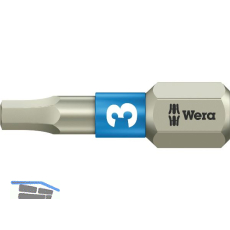 WERA Bit-Einsatz Edelstahl 3840/1TS 1/4"sechskant 3.0/25 mm Innensechskant