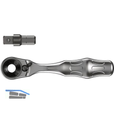 WERA Umschaltknarre Zyklop Mini Bit-Ratsche 8001A 1/4"