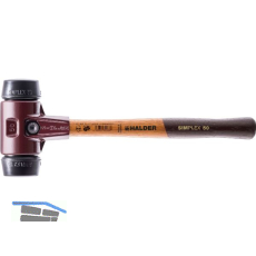 HALDER Schonhammer Temperguss Kopf � 50 mm Gummi schwarz Hickory Stiel