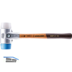 HALDER Schonhammer Alu Kopf � 50 mm TPE-Soft/Superplastik Hickory Stiel