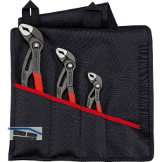 KNIPEX Wasserpumpenzangen-Set Cobra 001955S9, 3-teilig in Rolltasche SW 30-60 mm
