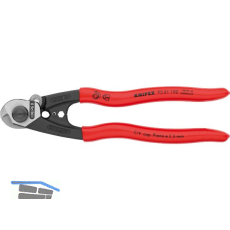 KNIPEX Drahtseilschere 9561 f�r Draht/Kabel bis 7mm, KS-Griff, poliert, L=190 mm